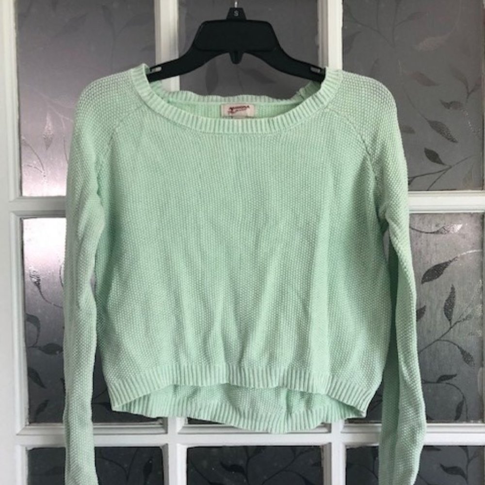 Seafoam Green Crop Sweater
